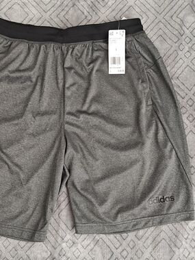 Adidas Men's Heather Gray Athletic Basketball Shorts Size Large FL4865